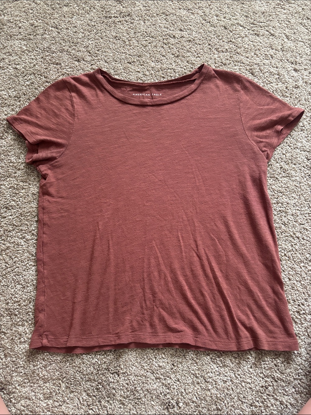 American Eagle Outfitters Womens Short Sleeve Tee in Rust Brown